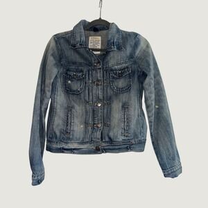 J. Crew Womens Classic Denim Jacket Medium Wash Blue‎ Cotton XS
